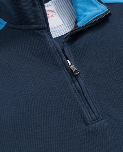 Double Faced Cotton Blend Pique Half-Zip, image 7