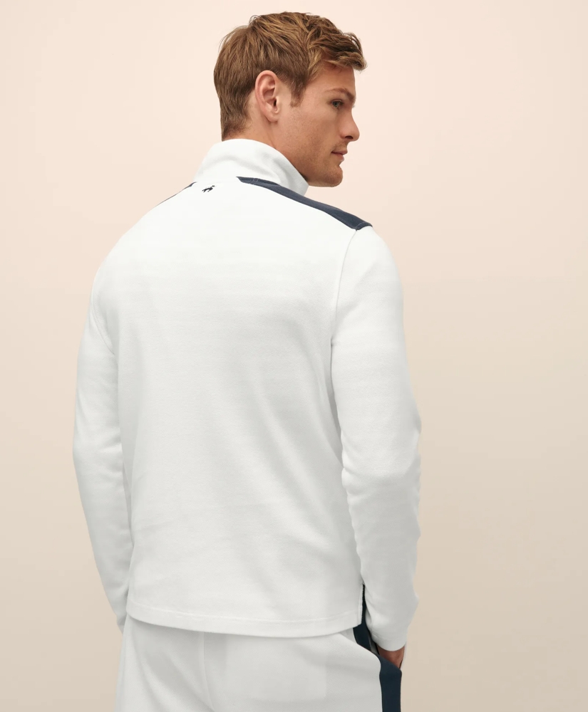 Double Faced Cotton Blend Pique Half-Zip, image 3