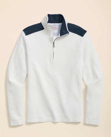 Double Faced Cotton Blend Pique Half-Zip, image 6