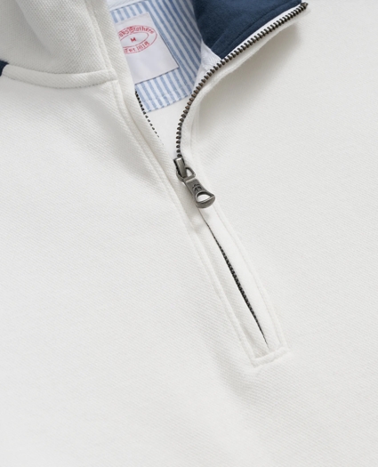 Double Faced Cotton Blend Pique Half-Zip, image 7
