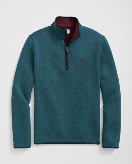 Diamond-Quilted Half-Zip in Cotton Blend, image 1