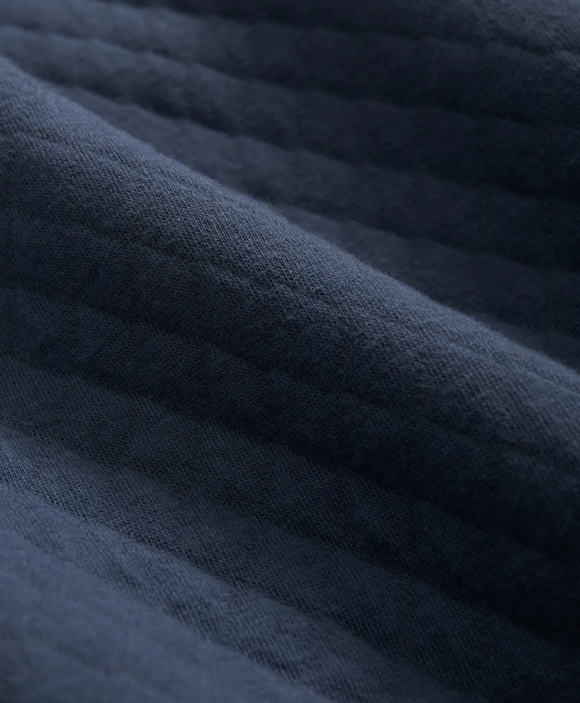 Diamond-Quilted Half-Zip in Cotton Blend