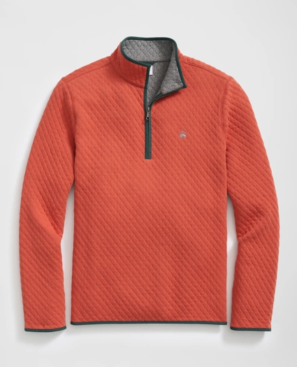 Diamond-Quilted Half-Zip in Cotton Blend, image 1
