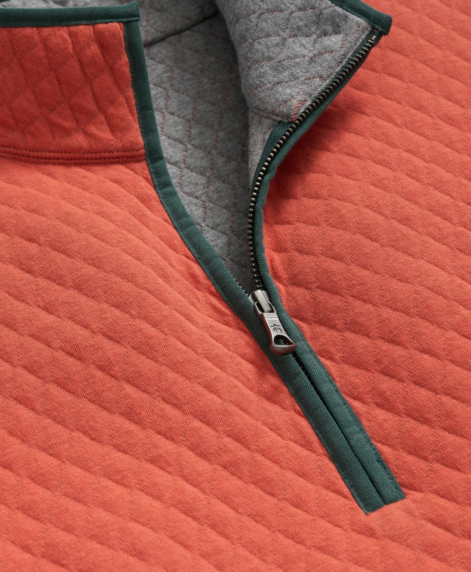 Diamond-Quilted Half-Zip in Cotton Blend, image 2