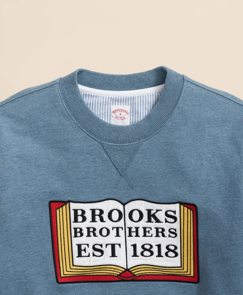 Cotton French Terry Embroidered Book Sweatshirt