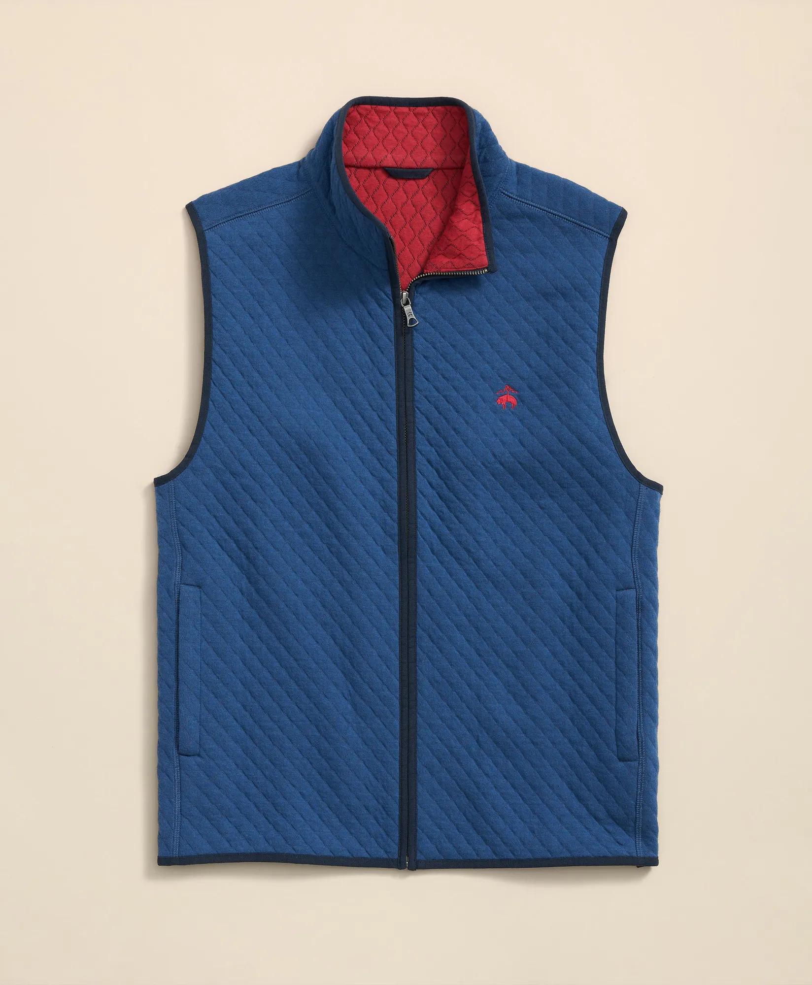 Cotton-Blend Diamond-Quilted Full-Zip Vest, image 1