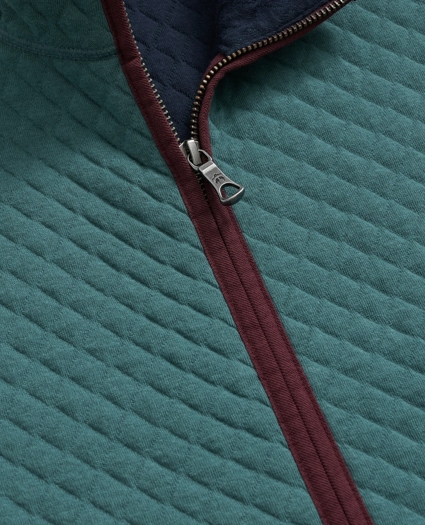 Cotton-Blend Diamond-Quilted Full-Zip Vest, image 2