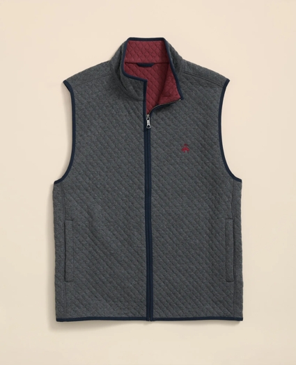 Cotton-Blend Diamond-Quilted Full-Zip Vest, image 1