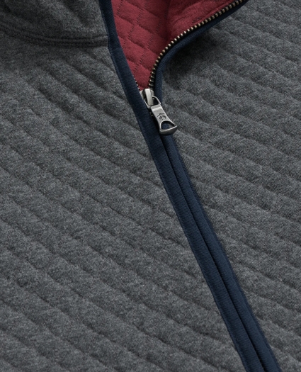 Cotton-Blend Diamond-Quilted Full-Zip Vest, image 2