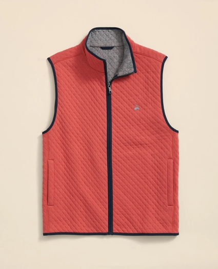 Cotton-Blend Diamond-Quilted Full-Zip Vest, image 1