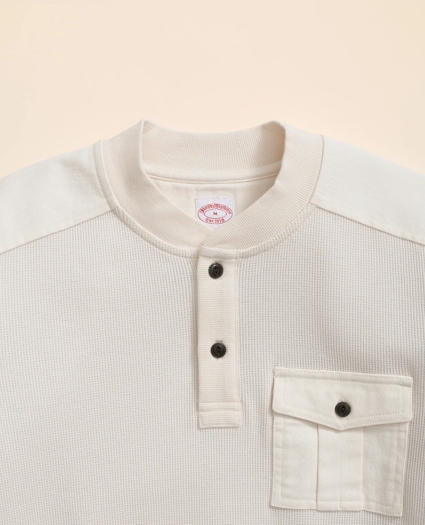 Cotton-Wool Blend Waffle Knit Henley, image 2