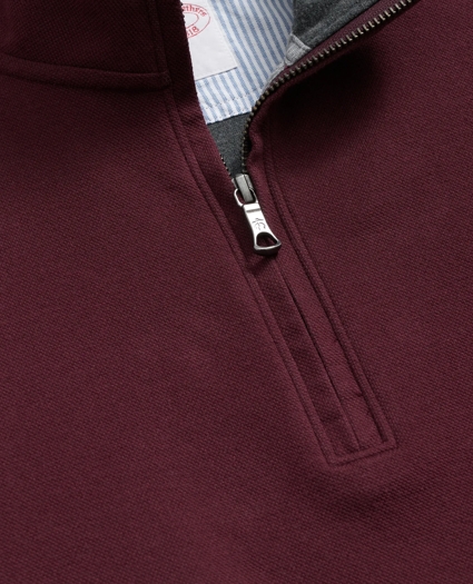 Cotton Blend Pique Half-Zip, image 2