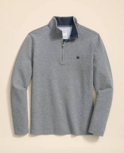 Cotton Blend Pique Half-Zip, image 1