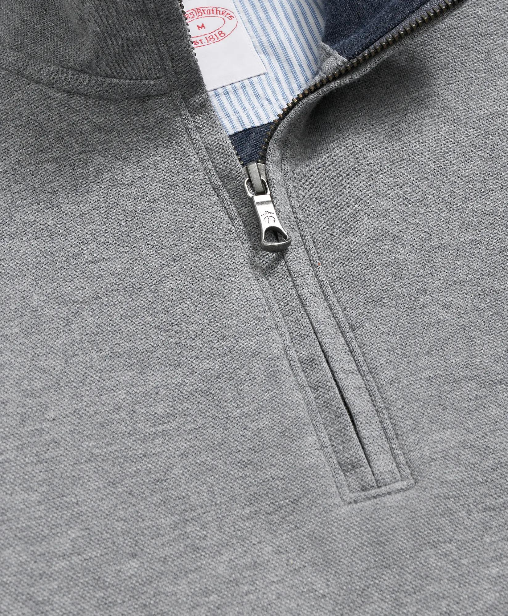 Cotton Blend Pique Half-Zip, image 2