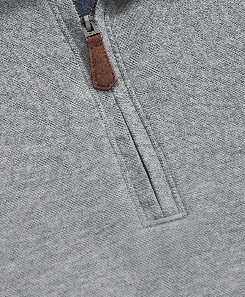 REVERBERATE HALF ZIPP PIQUE　グレー　2 Cotton Blend Pique Half-Zip | Brooks Brothers