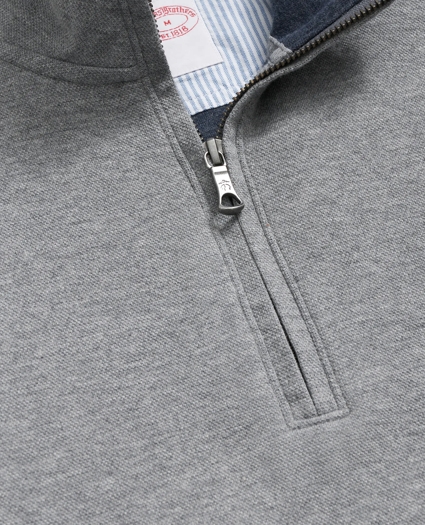 Cotton Blend Pique Half-Zip, image 2