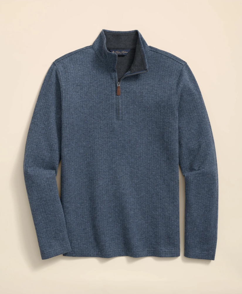 Cotton Herringbone Half-Zip