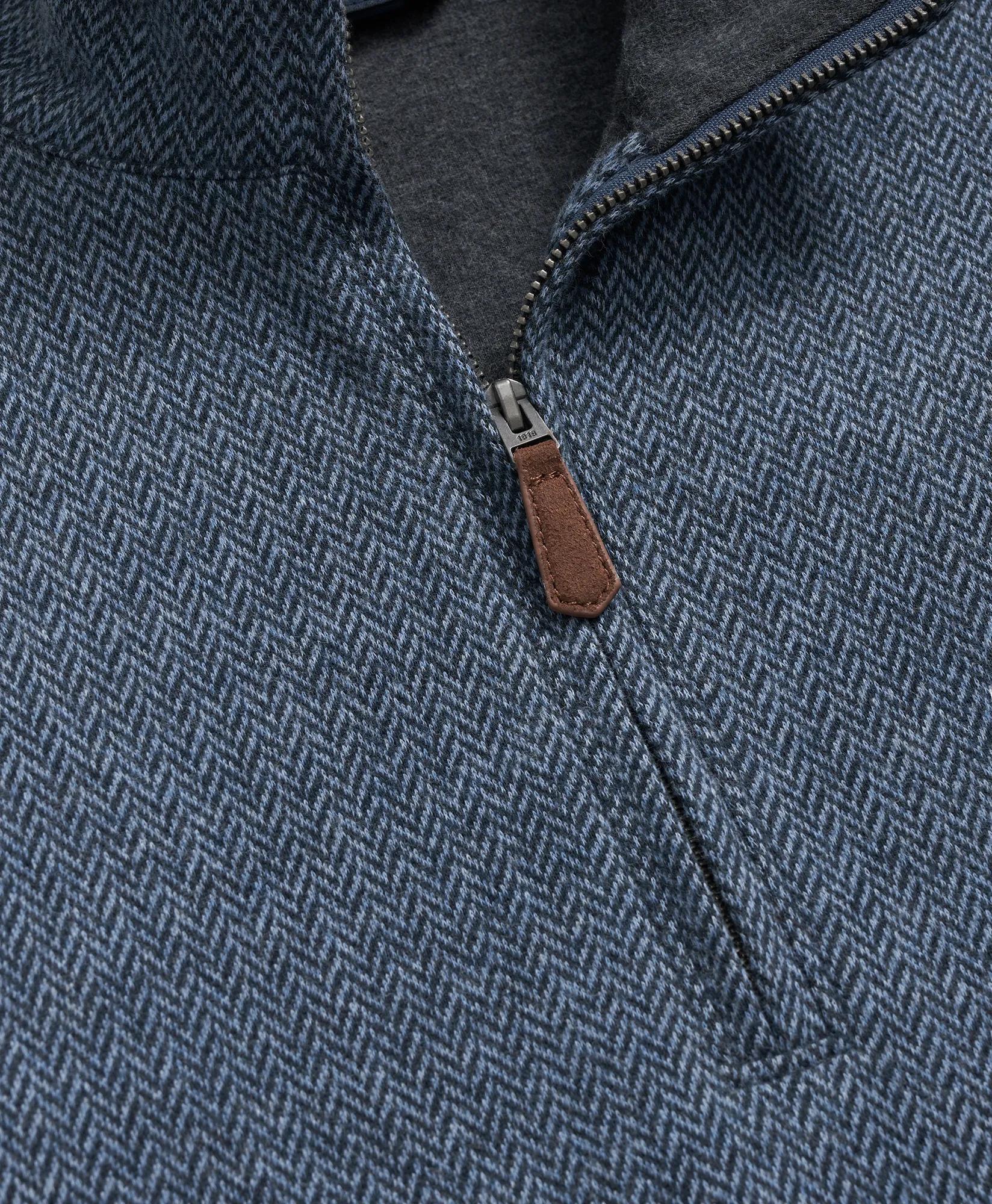 Cotton Herringbone Quarter-Zip, image 2
