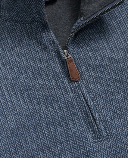 Cotton Herringbone Quarter-Zip, image 2