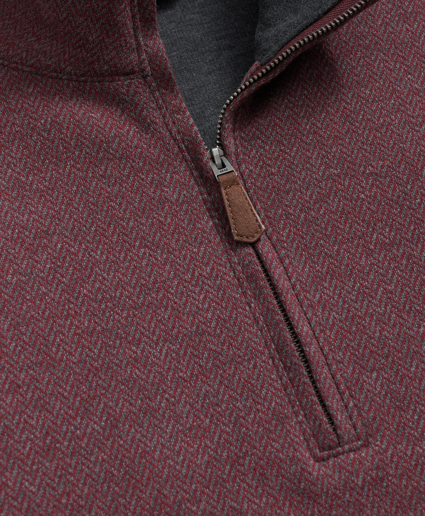 Cotton Herringbone Half-Zip, image 2