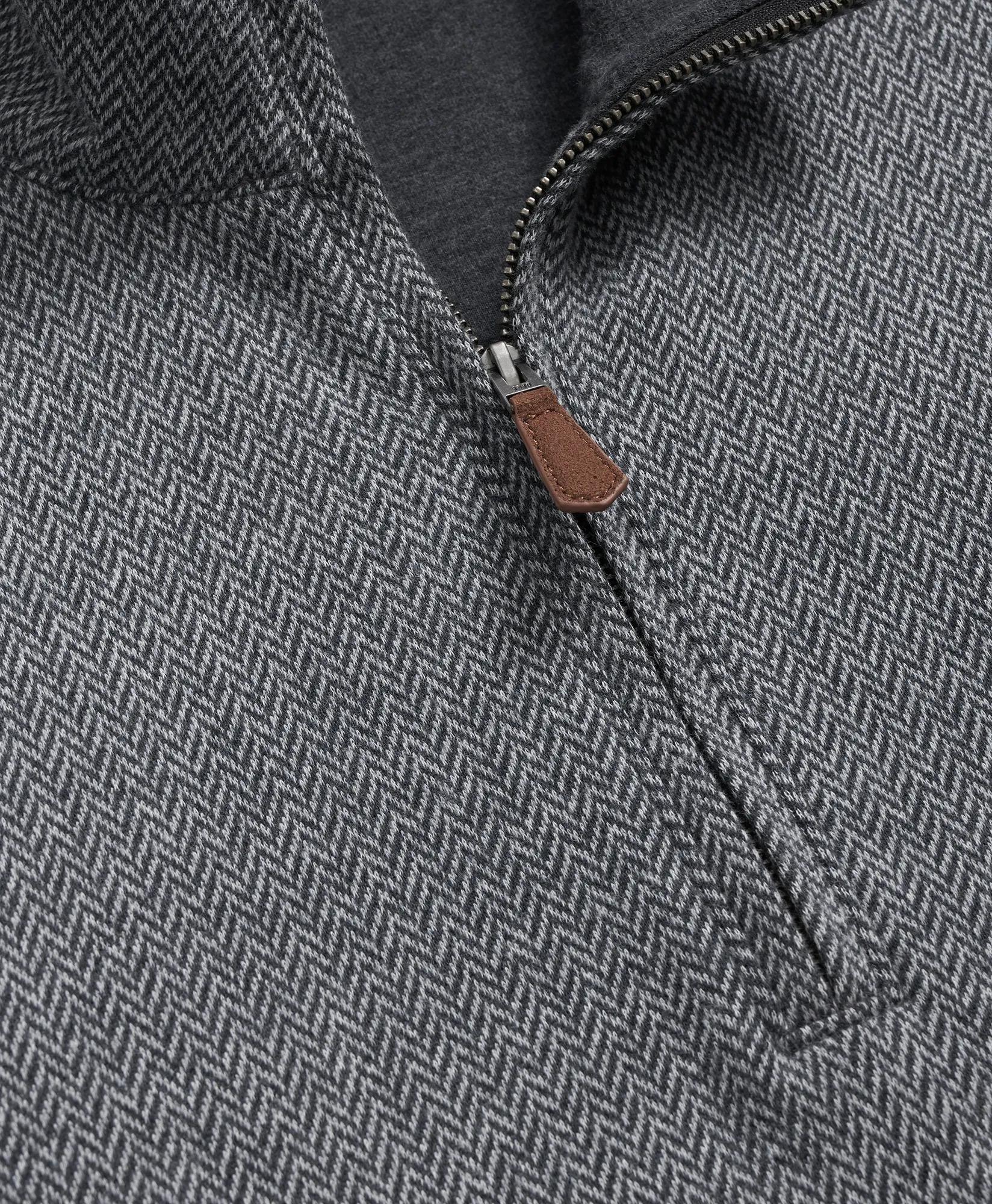 Cotton Herringbone Half-Zip, image 2