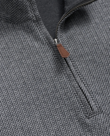 Cotton Herringbone Quarter-Zip, image 2