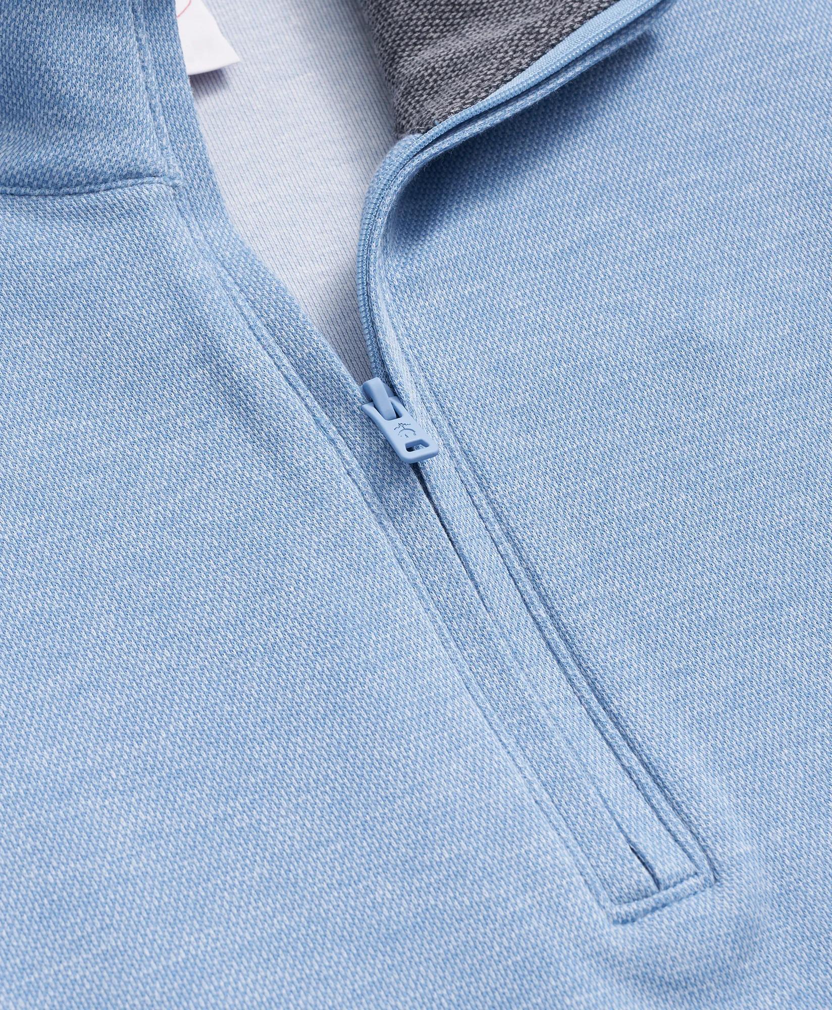 Cotton Blend Pique Half-Zip, image 2