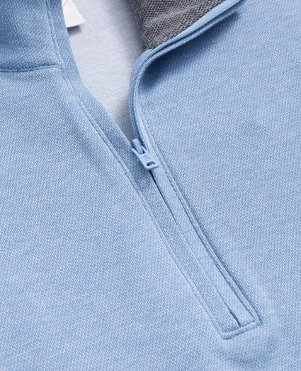 Cotton Blend Pique Half-Zip, image 2