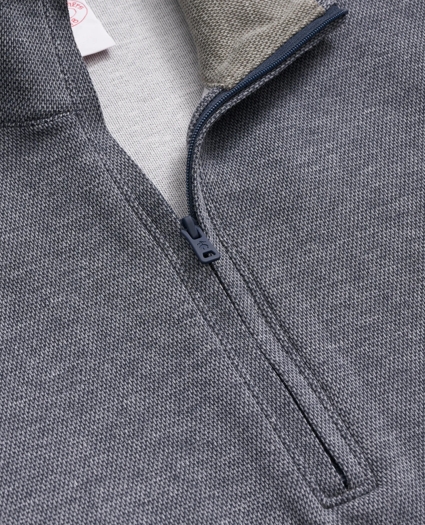 Cotton Blend Pique Half-Zip, image 2