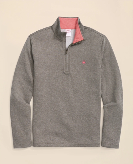 Cotton Blend Pique Half-Zip, image 1
