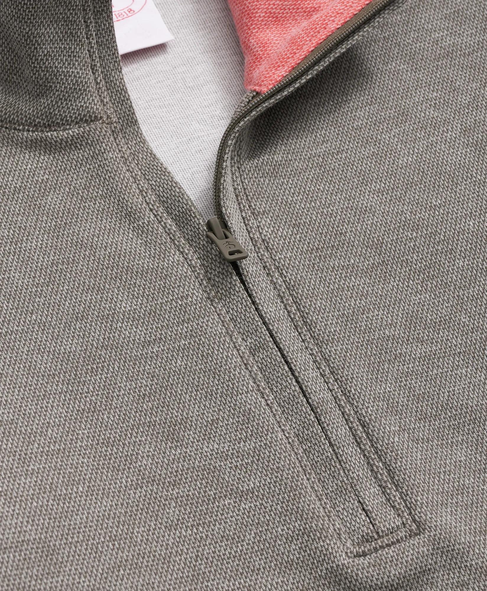 Cotton Blend Pique Half-Zip, image 2