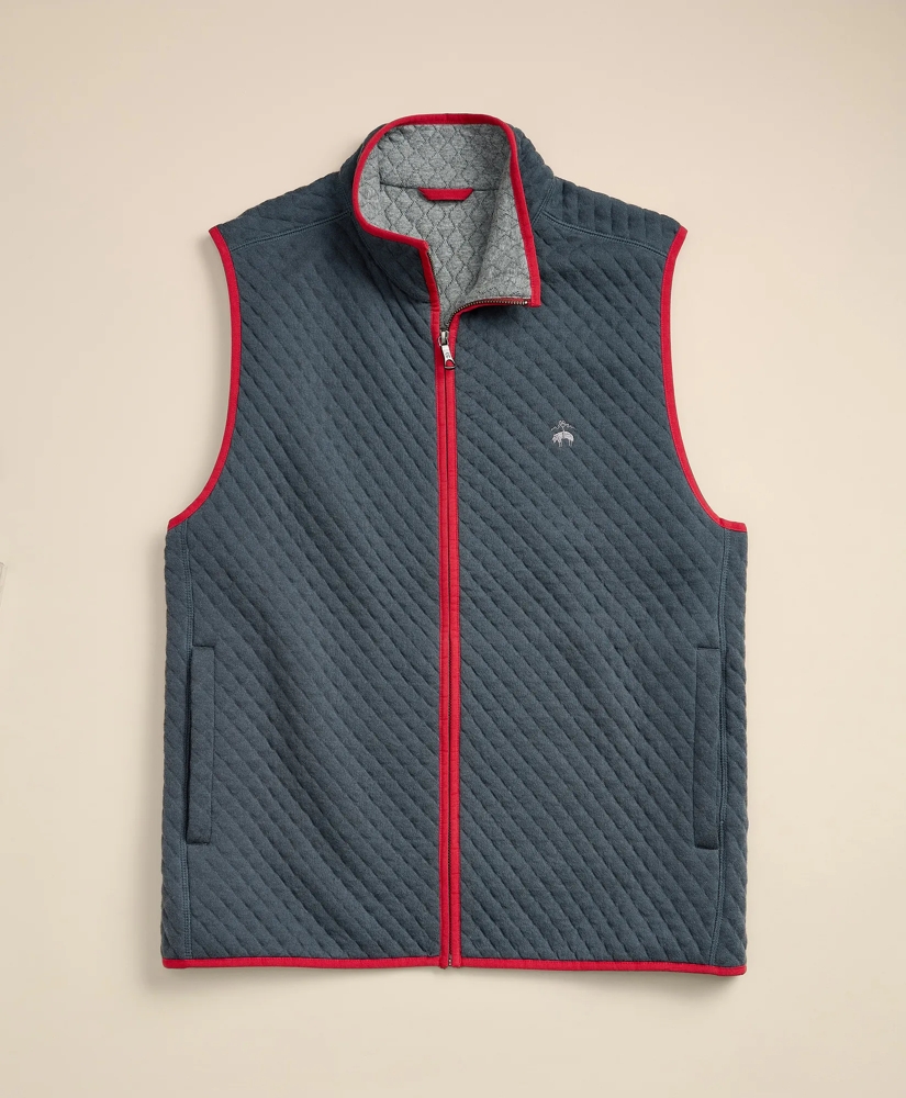 Cotton-Blend Diamond-Quilted Full-Zip Vest, image 3