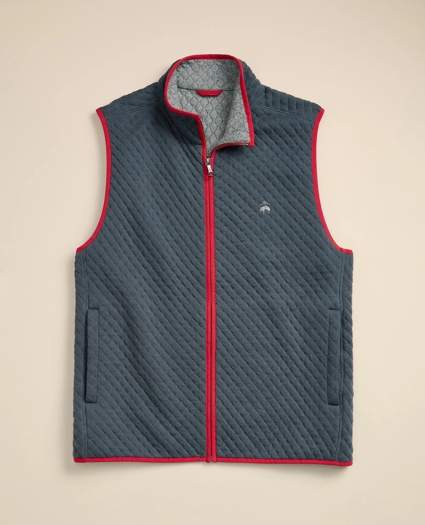 Cotton-Blend Diamond-Quilted Full-Zip Vest, image 3