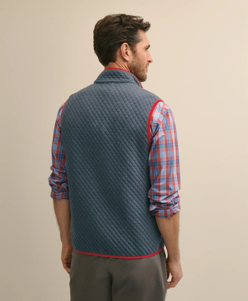 Cotton-Blend Diamond-Quilted Full-Zip Vest, image 5