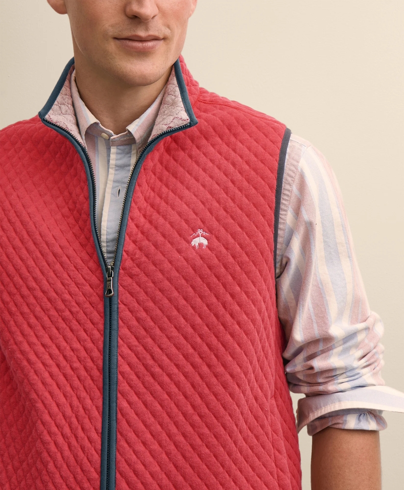 Cotton-Blend Diamond-Quilted Full-Zip Vest, image 3