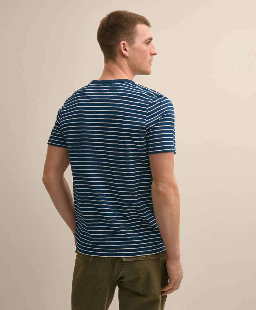Cotton Mariner Stripe Indigo T-Shirt, image 5