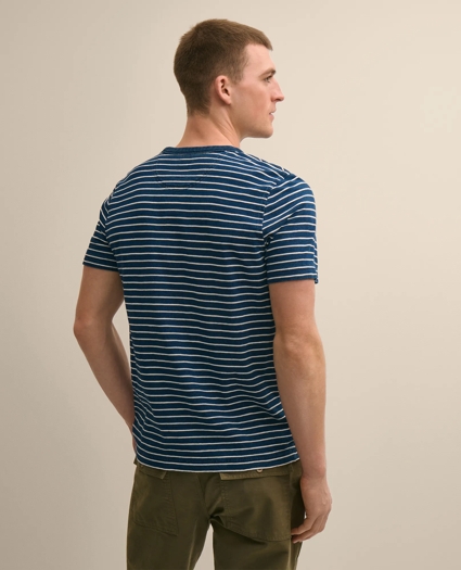 Cotton Mariner Stripe Indigo T-Shirt, image 5