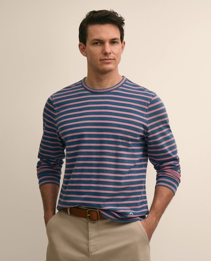 Cotton Heavyweight Mariner Stripe Long-Sleeve T-Shirt, image 1