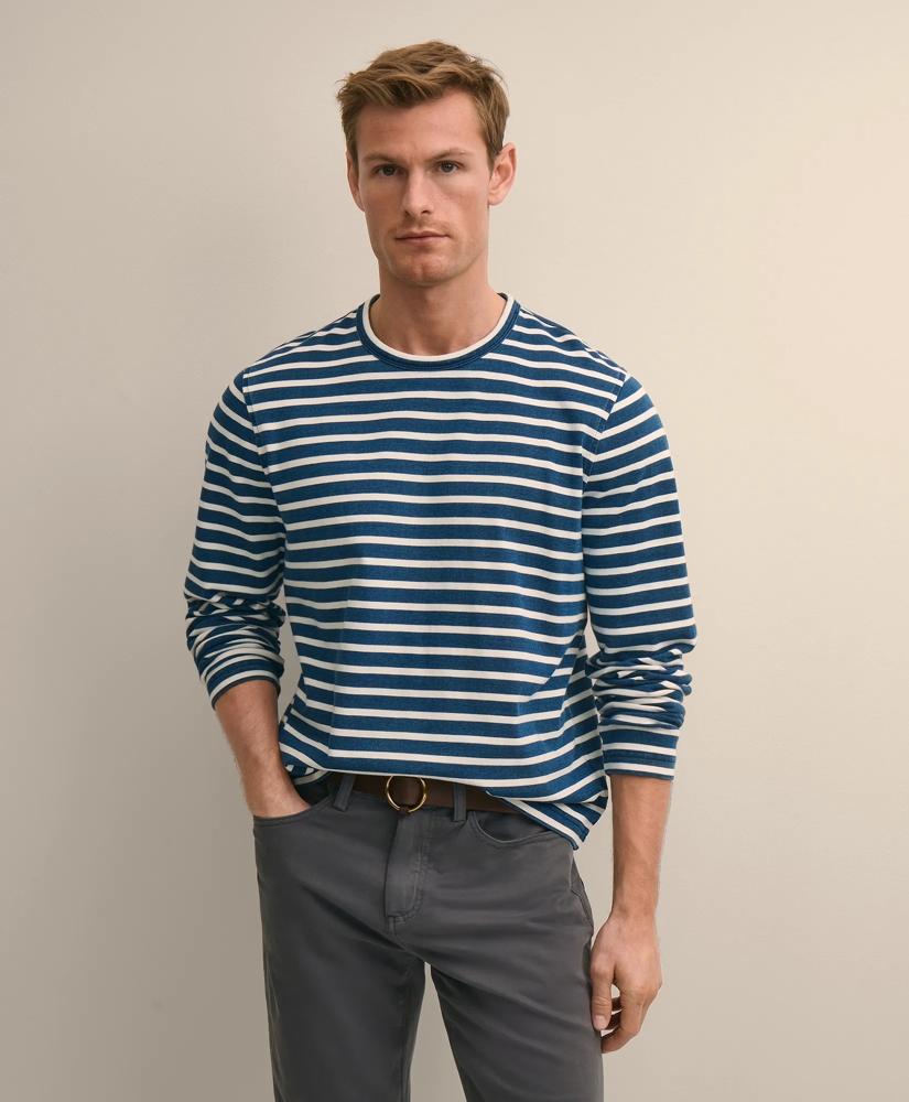 Cotton Heavyweight Mariner Stripe Long-Sleeve T-Shirt, image 1