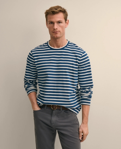 Cotton Heavyweight Mariner Stripe Long-Sleeve T-Shirt, image 1