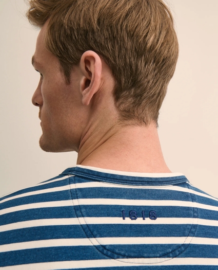Cotton Heavyweight Mariner Stripe Long-Sleeve T-Shirt, image 4