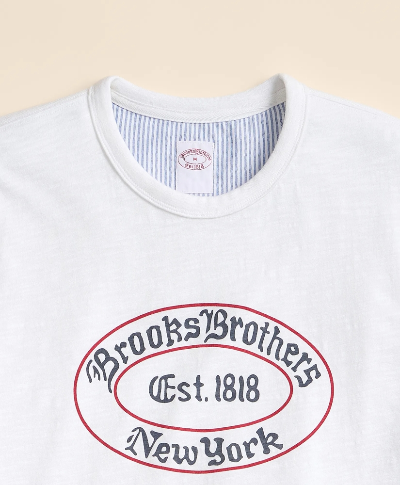 Cotton Slub Emblem Graphic T-Shirt, image 5