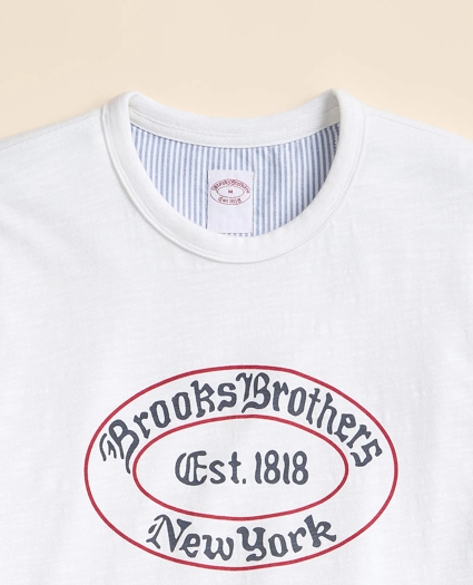 Cotton Slub Emblem Graphic T-Shirt, image 5