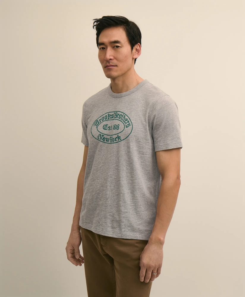 Cotton Slub Knit Brooks Brothers Graphic T-Shirt, image 1