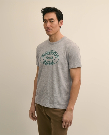 Cotton Slub Knit Brooks Brothers Graphic T-Shirt, image 1