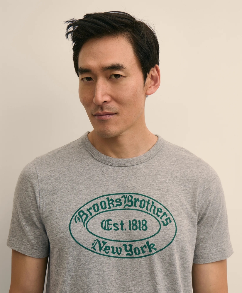 Cotton Slub Knit Brooks Brothers Graphic T-Shirt, image 2
