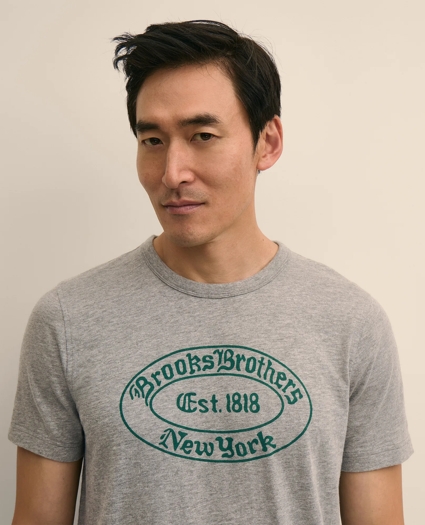 Cotton Slub Knit Brooks Brothers Graphic T-Shirt, image 2