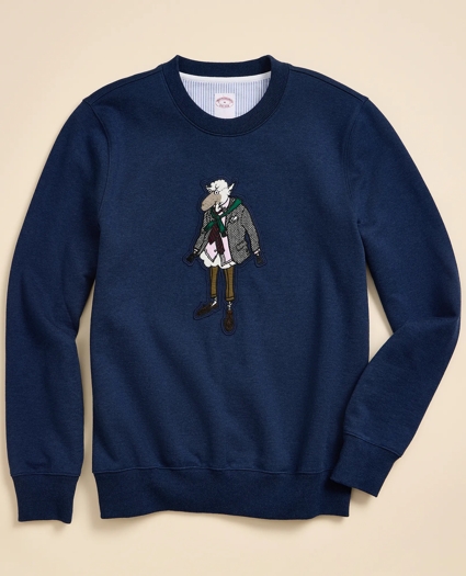 Cotton French Terry Henry Applique Sweatshirt, image 1