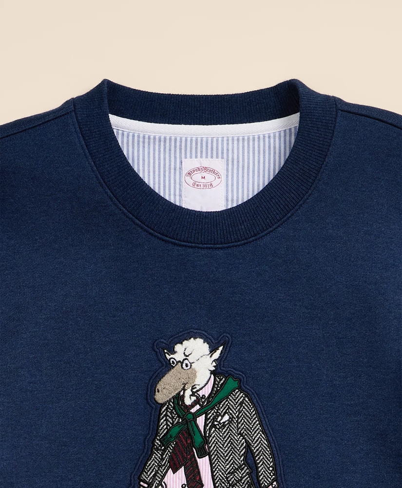 Cotton French Terry Henry Applique Sweatshirt, image 2