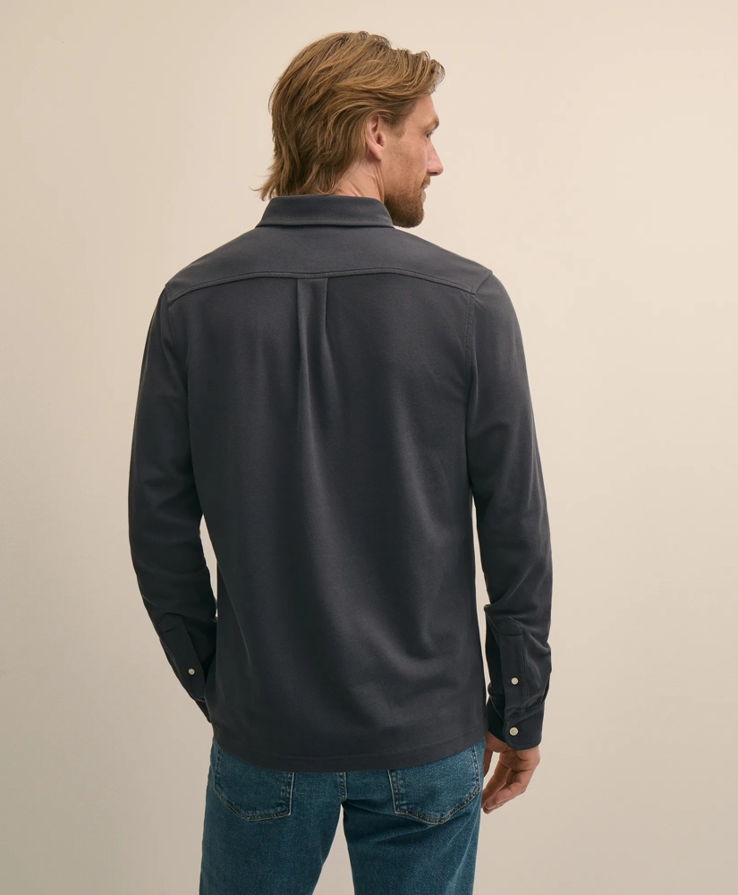Cotton Pique Popover Polo Shirt, image 3